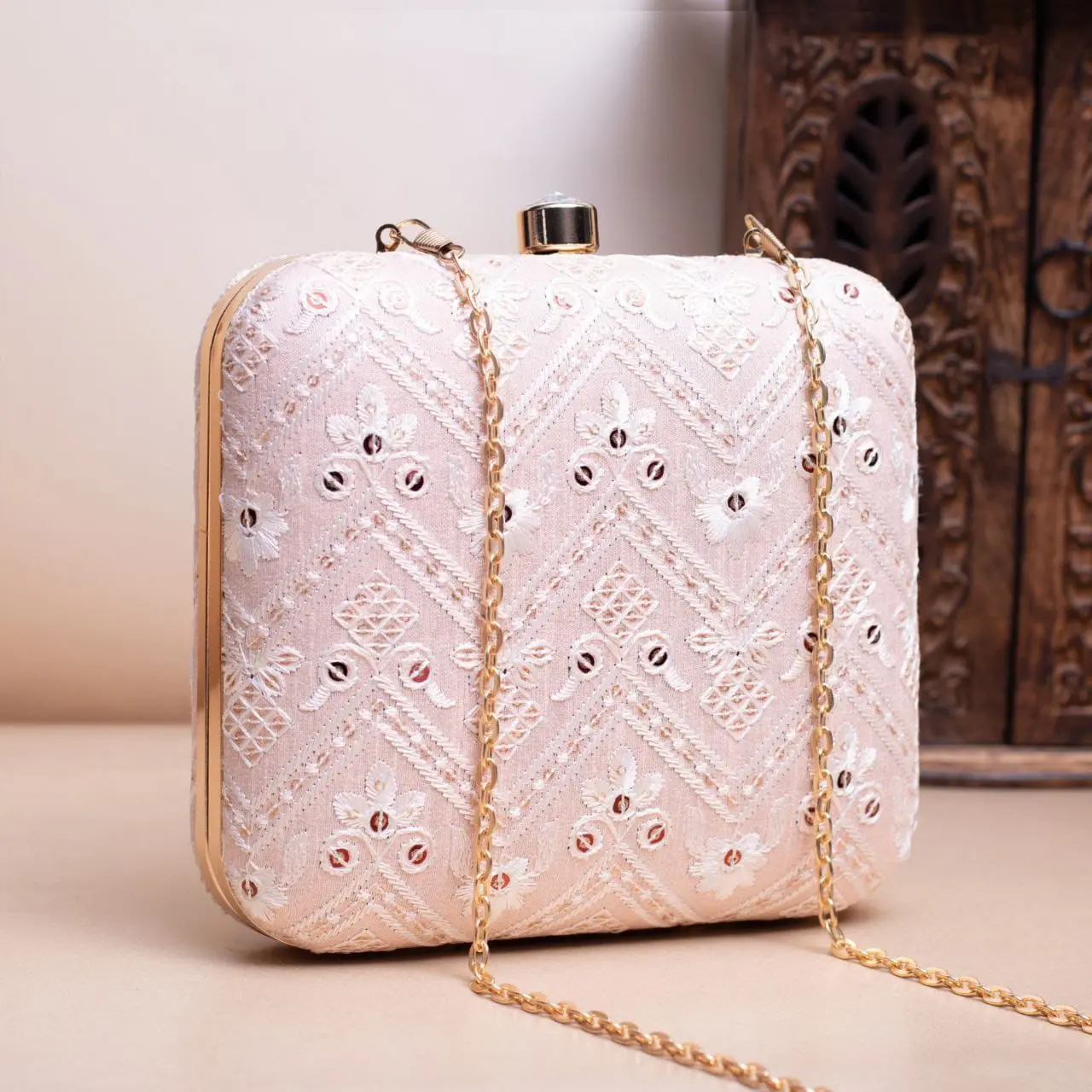 Chikankari Inspired Clutch Bags