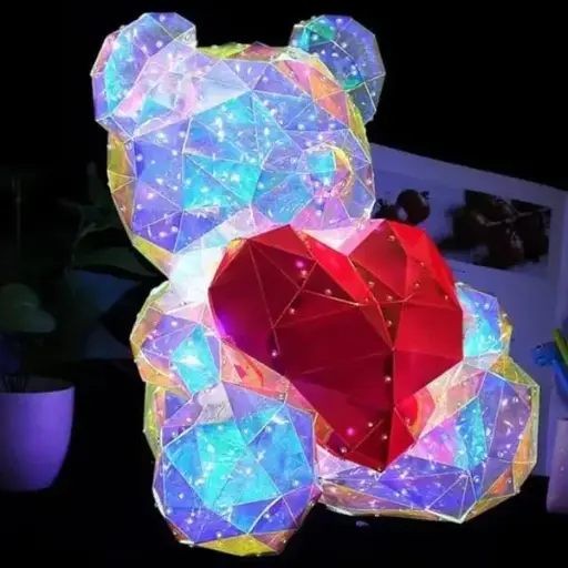 [Savy_039] Gorgeous Shining LED Teddy Bear Holding a Red Heart