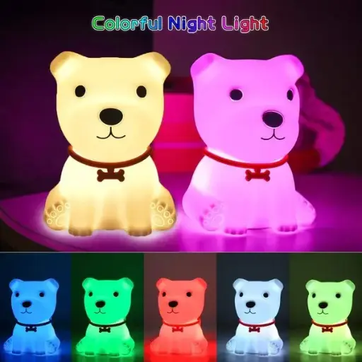 [Savy_041] Silicone Dog Rechargeable LED Night Lamp