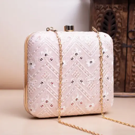 Chikankari Inspired Clutch Bags